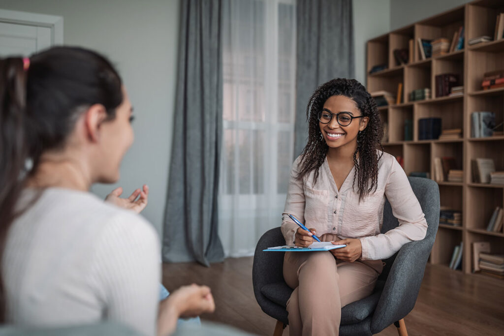 Person in session with a therapist