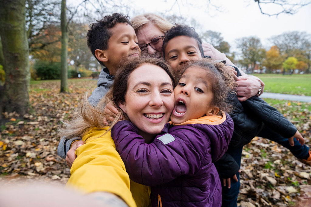 Family taking a selfie