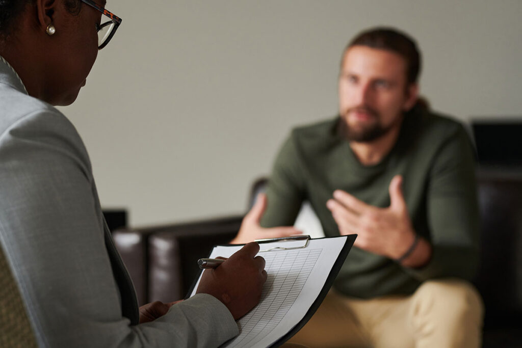 Person in session with therapist
