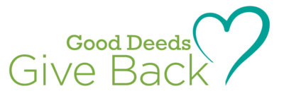 Good Deeds Give Back logo.